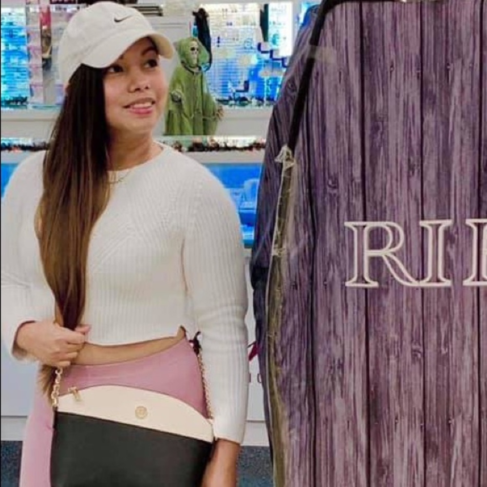 KNIT White Crop Tops Long Sleeve Small
